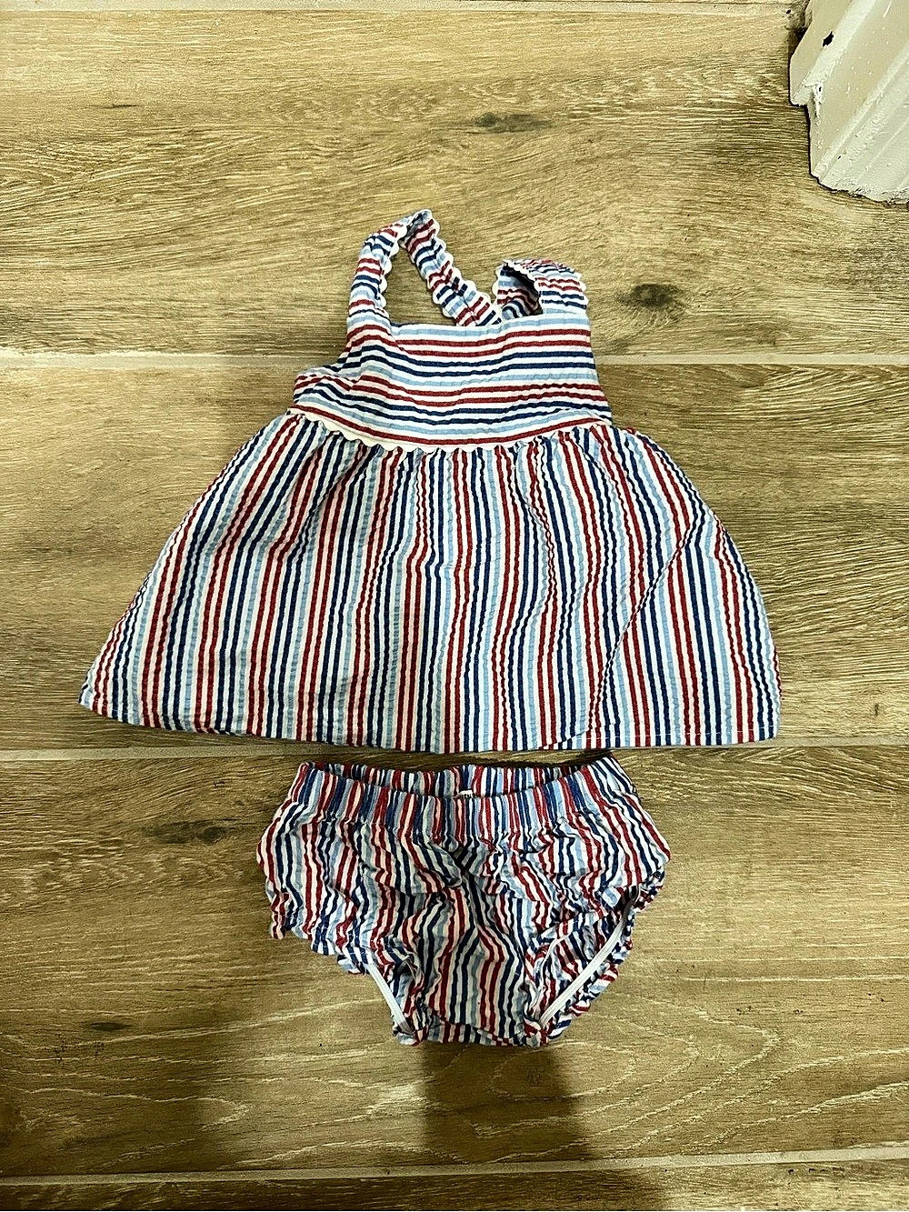 Venturewell Baby 6M Striped Dress & Bloomers Like New